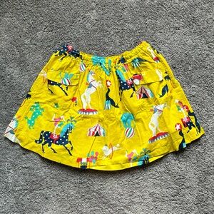 NWOT Mini Boden Yellow Circus Theme Skirt Size 9-10Y
